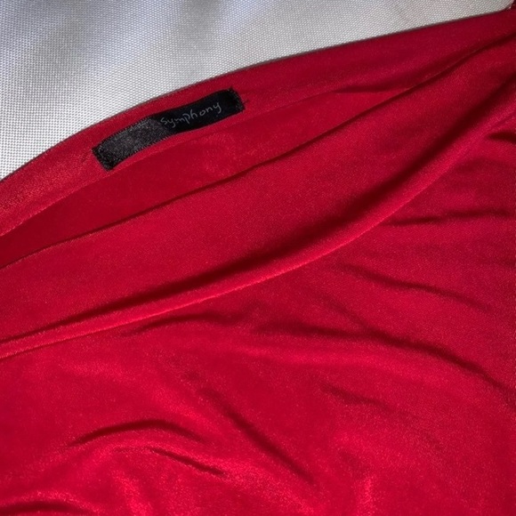 Symphony One Shoulder Red Cocktail Dress - Picture 8 of 9